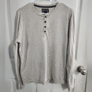 Rye Hawker Rye long sleeve linen blend Henley shirt men minimalist size small